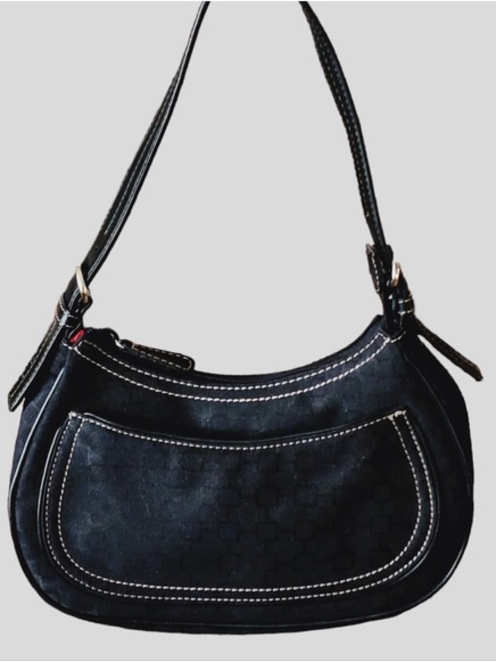 Nine West Black Shoulder Bag — Contrast Stitching